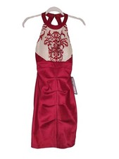 Blondi nites  Stacy Sklar fitted halter lace overlay cocktail dress NWT  SIZE 1