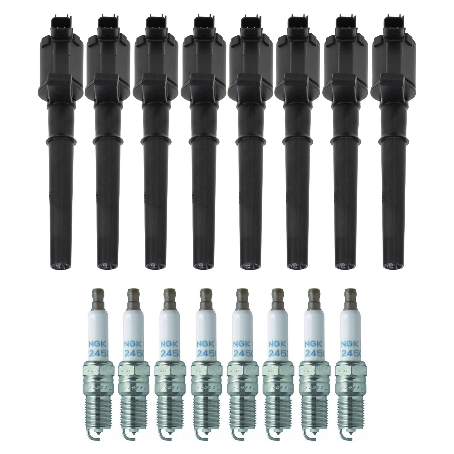 Bosch 8 Ignition Coil NGK 8 Laser Platinum Spark Plug Kit For Ford Mustang V8