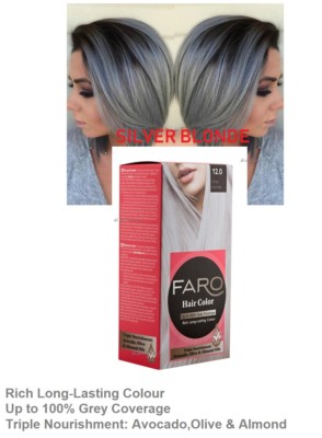 Silver Blonde Faro 12 0 Permanent Hair Dye Colourant 100 Grey