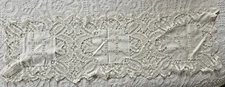 Vintage Dresser Scarf Or Table Runner 50" x 15" White