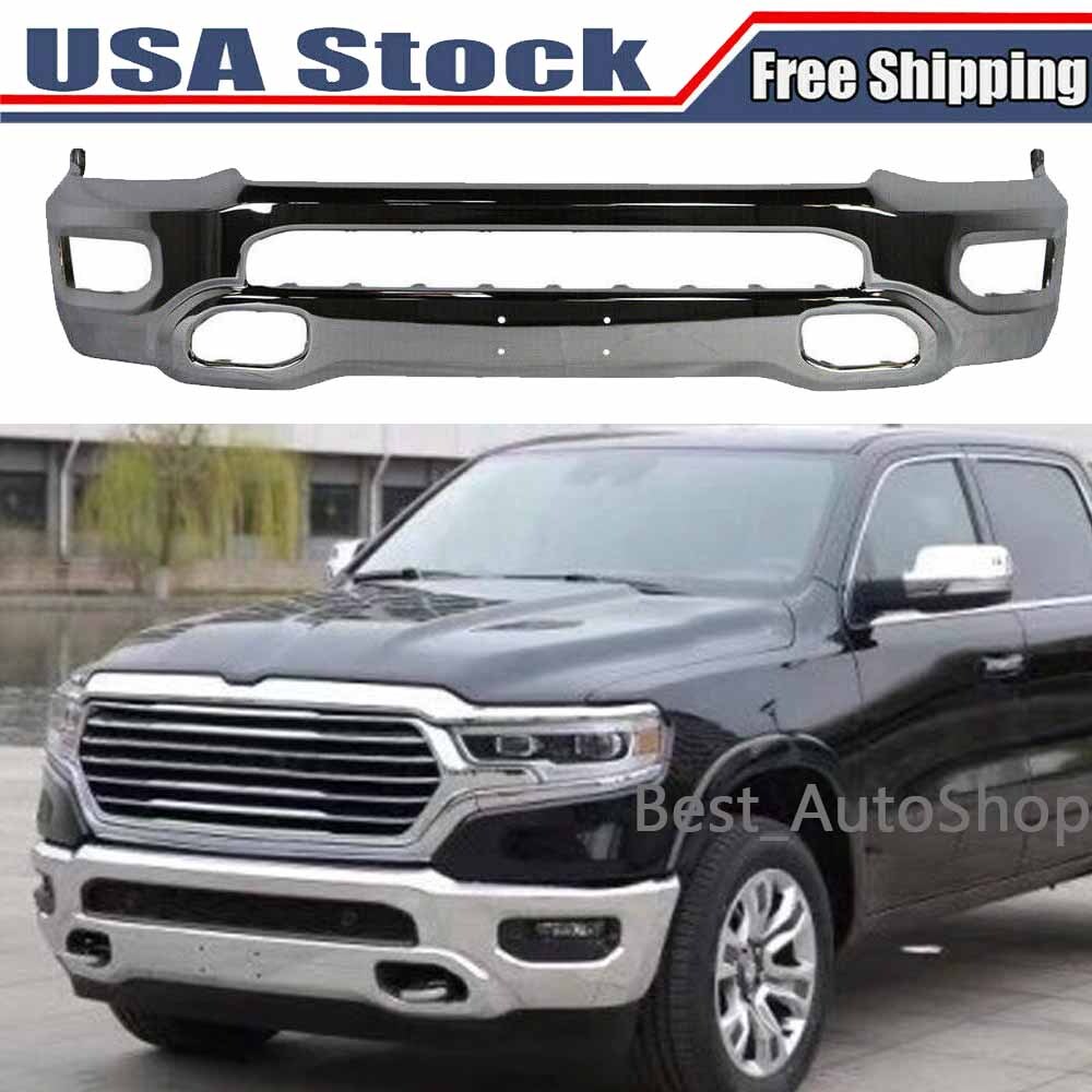 For 2019-2024 RAM 1500 Pickup Front Bumper Face Bar Chrome