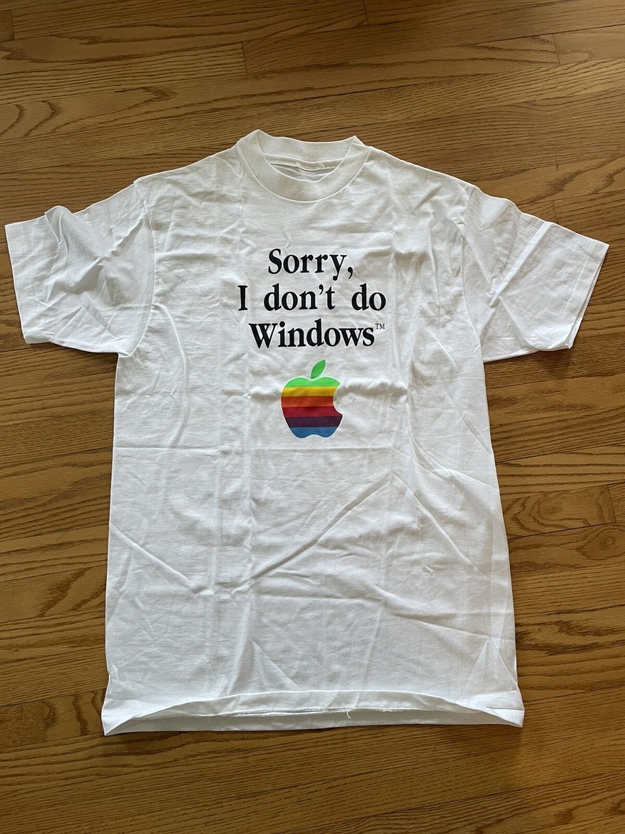 Vintage Single Stitch Apple Logo 'Sorry, I Don't Do Windows' Tee