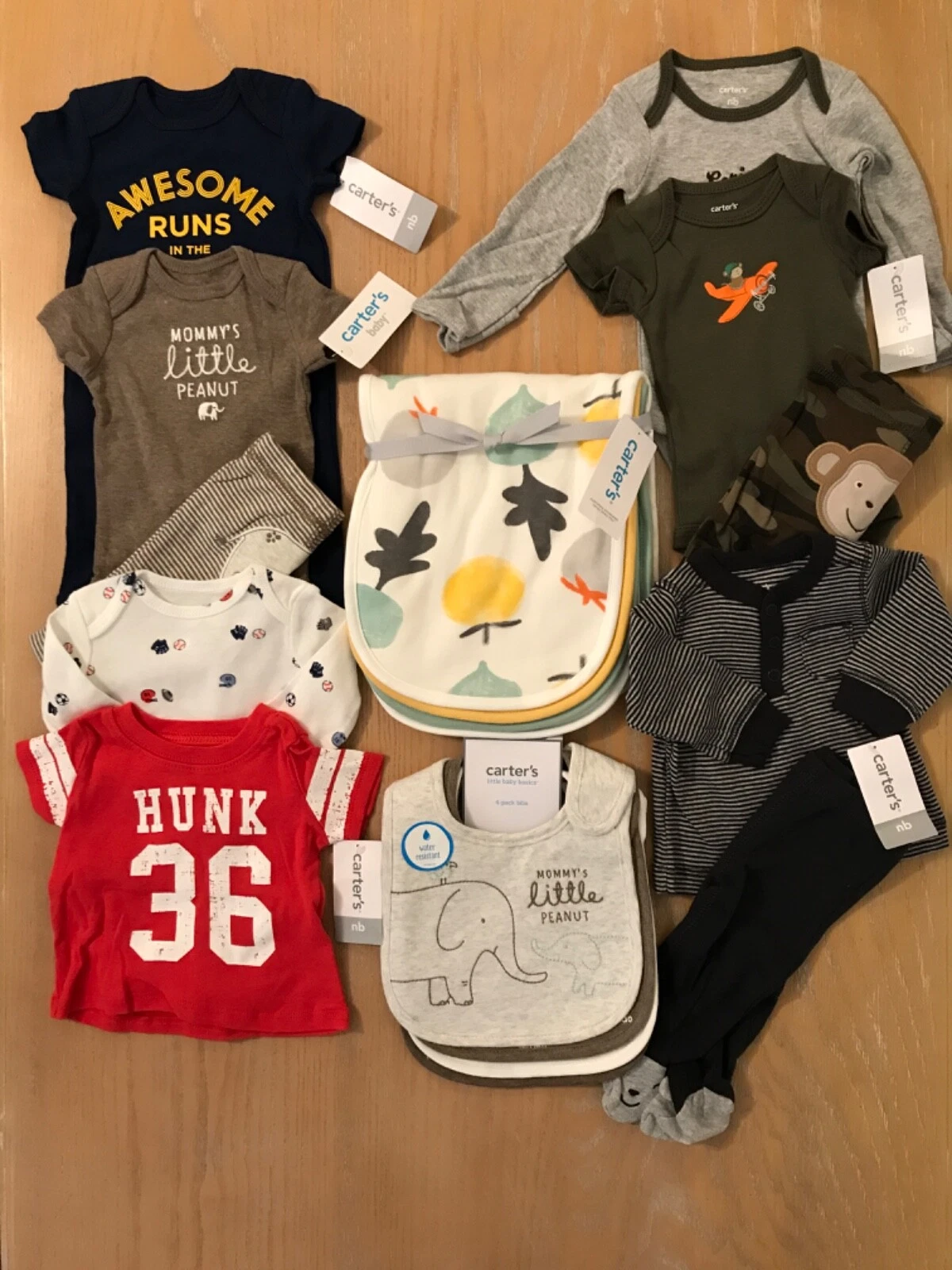 New! Carter's Infant Boys Clothing & Accessories Lot of 12 Size Newborn