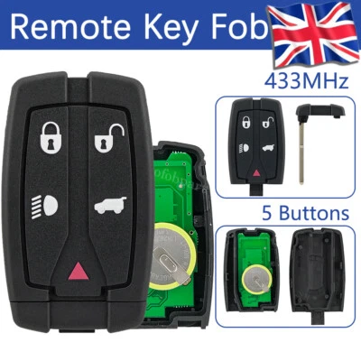 Full Car Key for Land Rover Freelander 2 2007 - 2015 Remote Fob 5 Button 433MHz