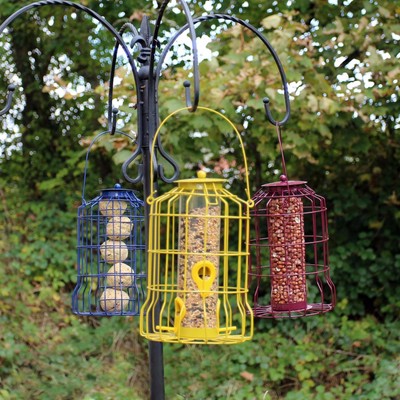 Wild Bird Feeder 3pcs Seed Nut Fat Ball Metal Hanging Squirrel