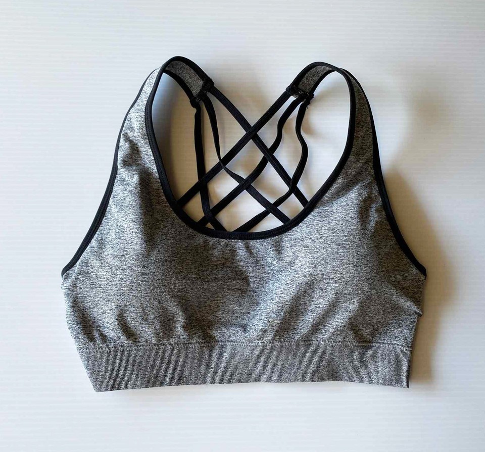 Elite Grey Sports Bra Crop Top Activewear Size 10
