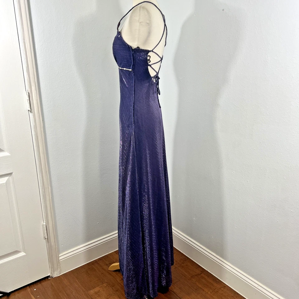 VTG Jump Babydoll Dress Womens 90s Purple 3/4 Sleeve Y2K Whimsigoth Fairycore US - Image 3 of 4