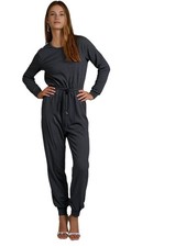 Womens Jumpsuit UK 8 Small Grey Boohoo Long Sleeved Pockets Zip Back RRP  65