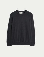 Marks  Spencer Mens Grey Cotton Crew Long sleeved Jumper - M S