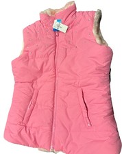 The Children s Place Pink Rhinestone Faux Fur Reversible Vest Size XL 14 NWT