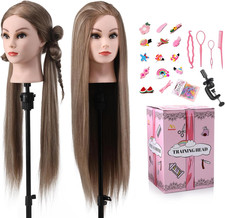 Testa per Parrucchieri 26" Testina Parrucchiere Capelli 100% Sintetica Morbidi T