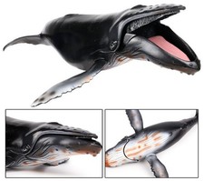 28cm Black Humpback Whale PVC Toy Fish Ocean Sea Animal Figure Doll Kids Gift
