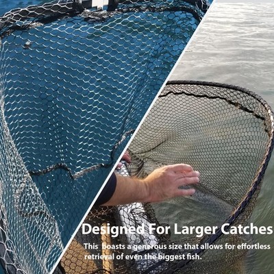 Rubber Coated Replacement Fishing Net,32inch Deep Net Hook Resist Landing  Net... | eBay