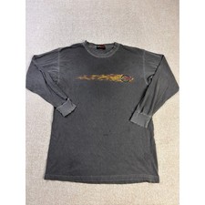 Vintage ESPN Zone Long Sleeve T-Shirt Mens Medium Faded Gray Distressed USA Made