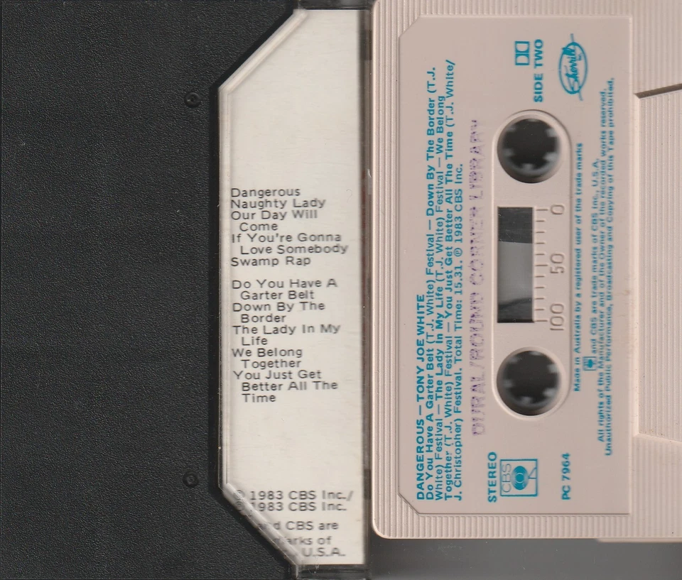 Tony Joe White – Dangerous Cassette Tape ex Library - Image 2 of 2