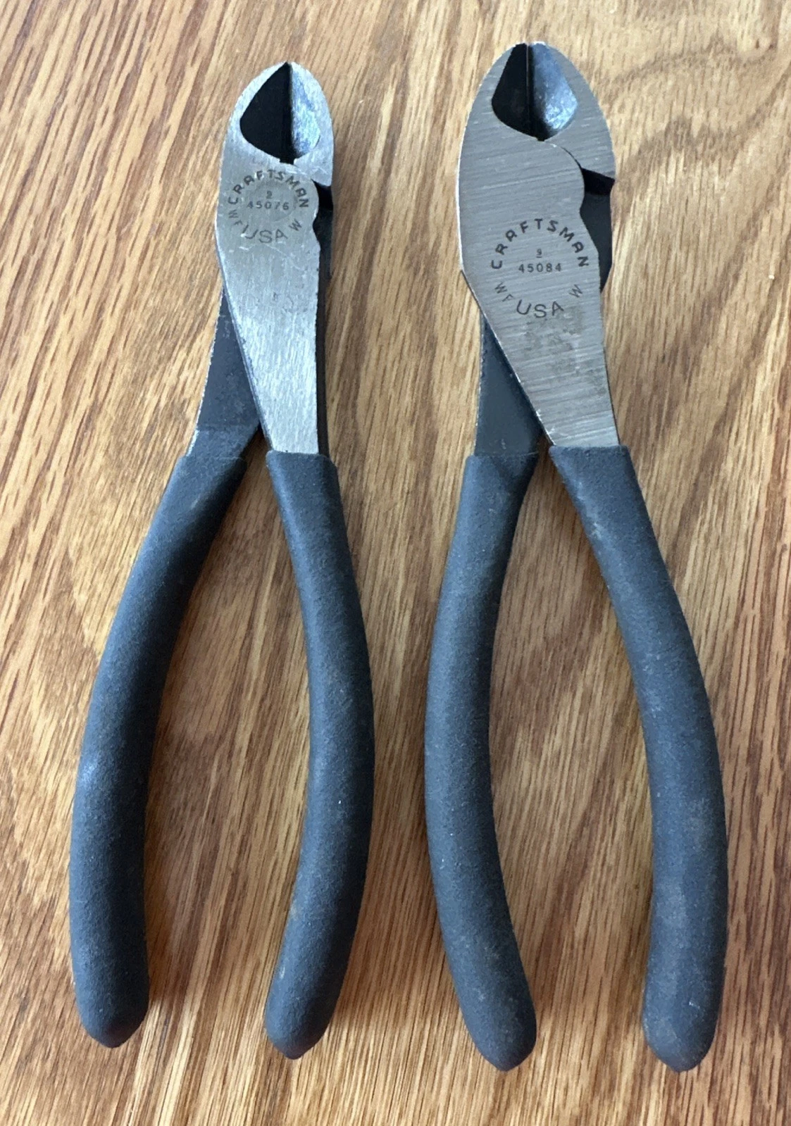 Vintage 7" Craftsman Bent Jaw WIRE CUTTERS #45084, 7” cutters #45076 - USA -Exce
