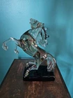 Vintage Ermanno Nason Murano Art Glass Sculpture Rearing Horse Signed On Bottom