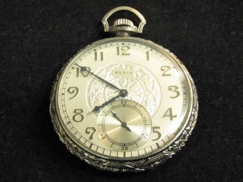 Antique 1927 ELGIN POCKET WATCH 12s OF Grade 345 17j 14k GF Case RUNNING NICE!
