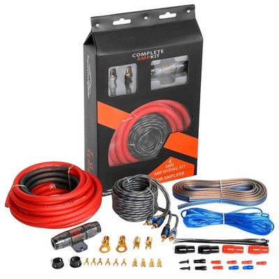 4GA Amplifier Wiring Kit with 20ft Cables, RCA & Fuse Holder Included