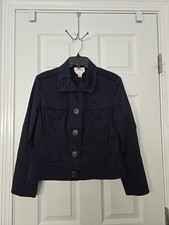 Talbots Petite Jacket Stretch Size 4 Navy