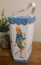 Vintage 1965 Mattel Barbie Francie Mod Hexagon Doll Carry Case w/ Blue Trim