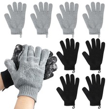 Exfoliating Gloves for Big Hands 8Pack - Large 1 Count Pack of 8 , Grey
