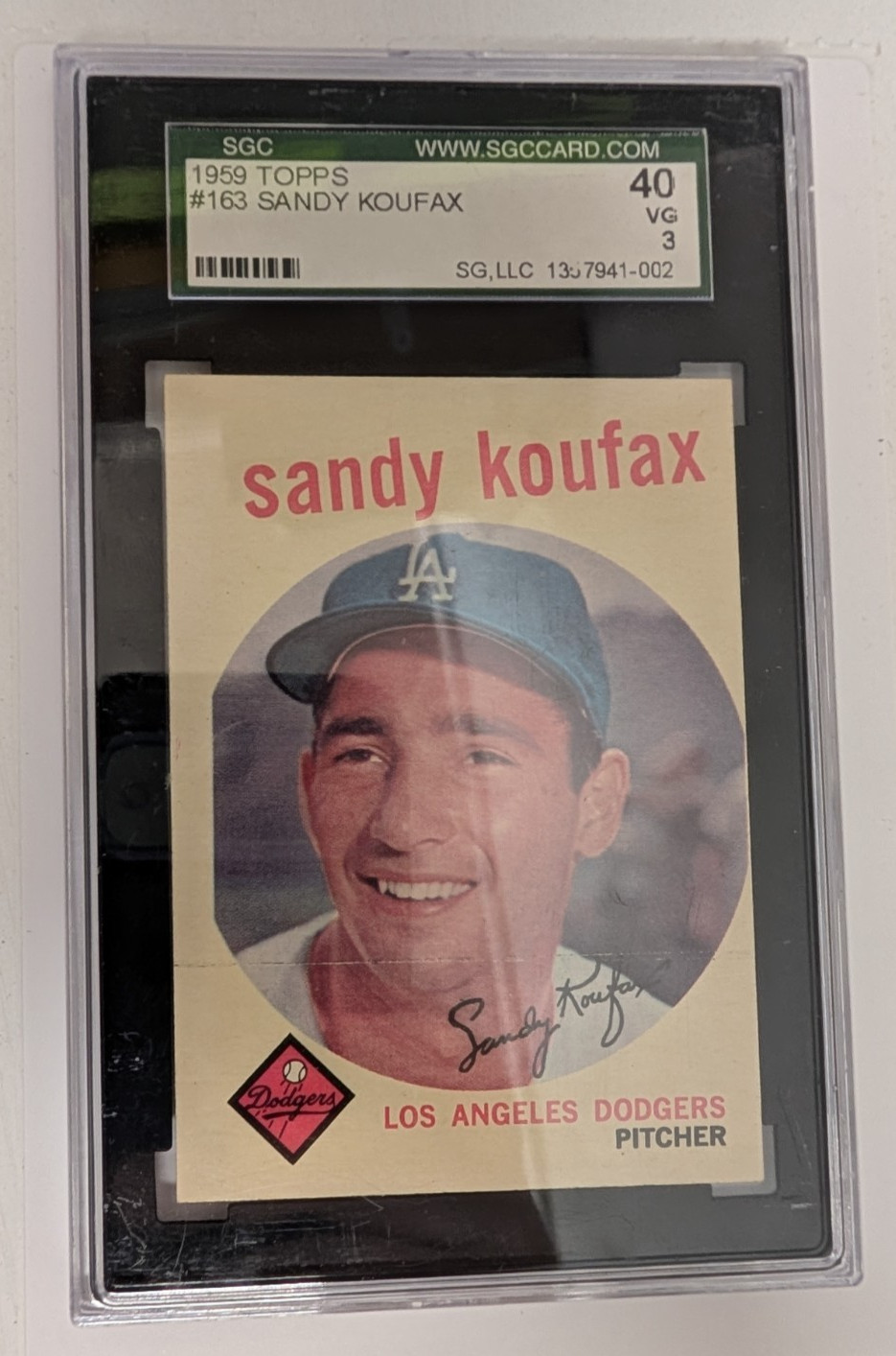 1959 Topps #163 Sandy Koufax Los Angeles Dodgers Pitcher SGC 4 Very Good