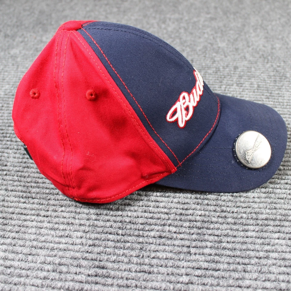 Budweiser Beer Hat Red & Navy Baseball Cap with Bottle Opener Adjustable Strap - Image 4 of 4