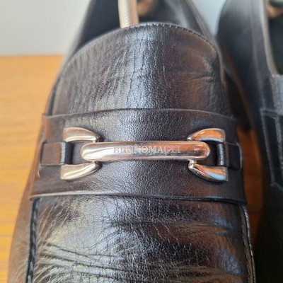 Bruno Magli Mens Sz 13 D Black leather horsebit loafers  display picture 3