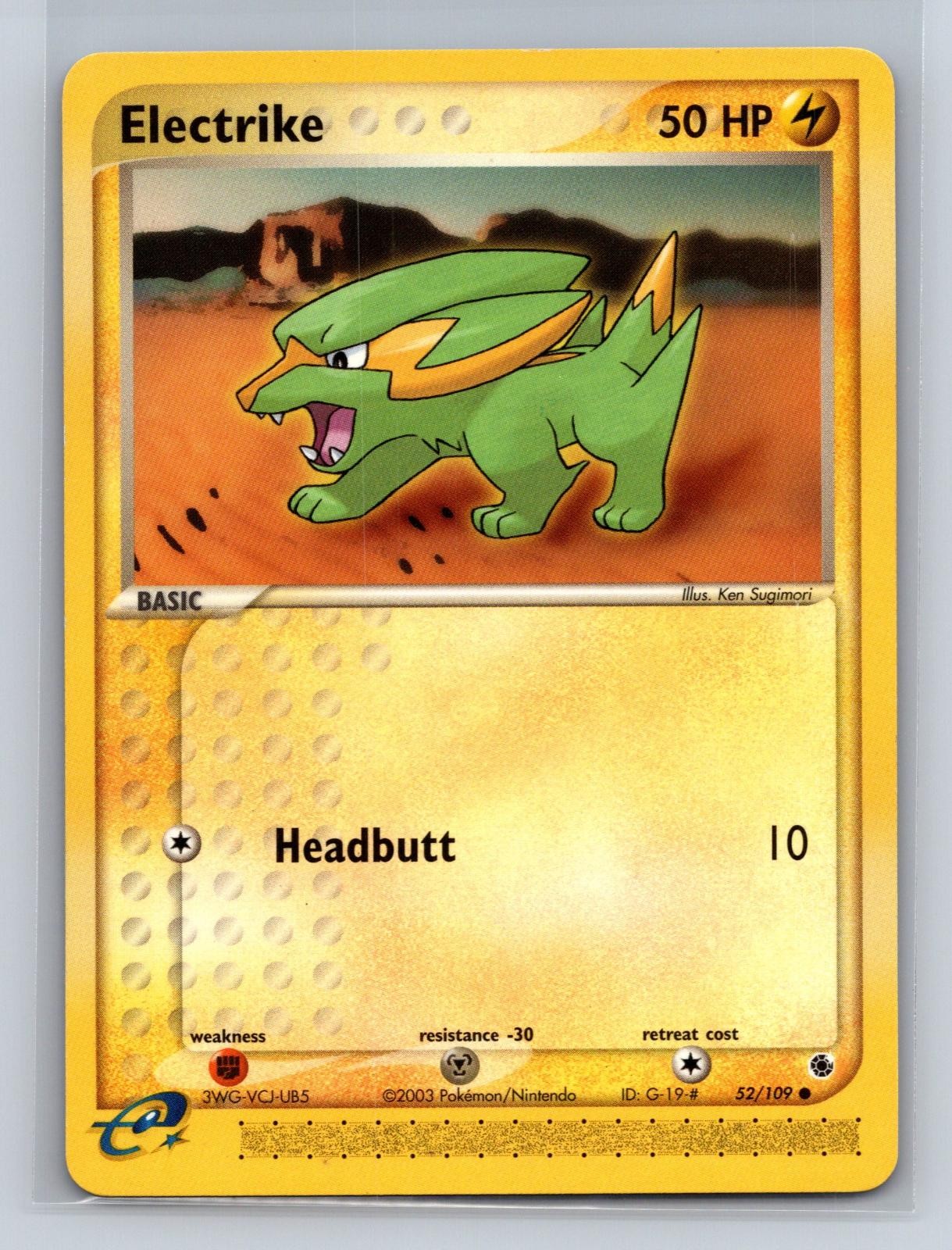 Electrike 52/109 Common Ruby & Sapphire Pokemon Near Mint
