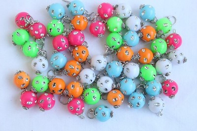 50 Acrylperle Straß Spaltringe Deko Beads sortiert Bastel Schmuckherstellung 108
