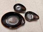 Red Wing Pottery Eva Zeisel Town & Country Comma Schmoo Bowls Set of 3 Gunmetal