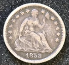 1858-O Liberty Seated Silver Half Dime.