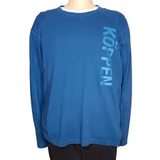 Koppen Waffle Knit Thermal Hiking Base Layer L/S Top Size XXL Blue Spellout logo