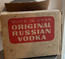 Originalkarton Stolychiana Vodka 1970er USSR Sowjetunion, ohne Inhalt
