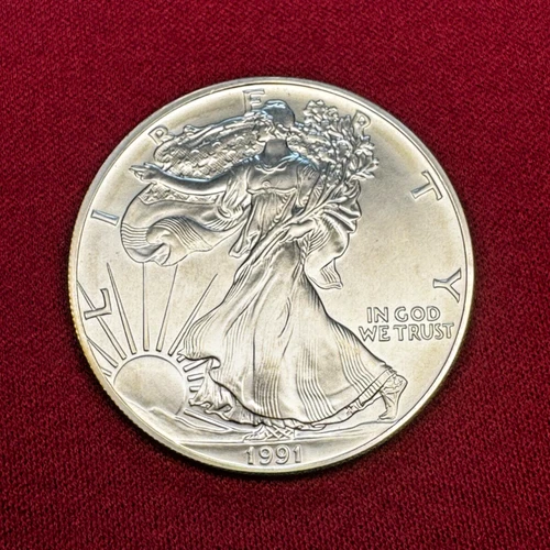 1991 American Silver Eagle 1 Troy Oz. .999 Fine One Dollar BU Uncirculated Coin