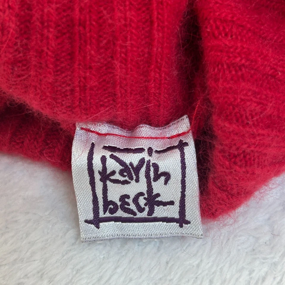 Suéter de Colección Karin Beck para Mujer Cuello Alto 3 Ombre Rojo Púrpura Angora Mezcla de Lana Foto 3 de 4