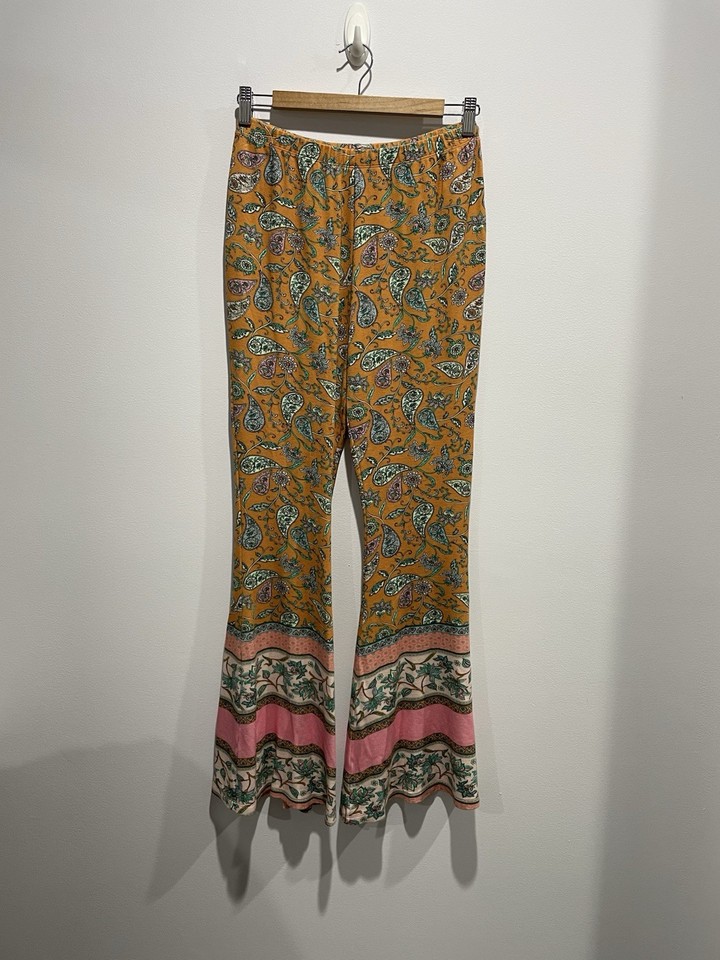 Buck Wild Country Paisley Flared Stretch Pants Size 12 Elasticated Waist