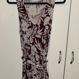 Everly Burgundy & White Sleeveless Pants Romper- Med