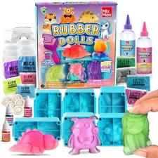Make Your Own Squishies Toys, 6 Packs Rubber Dolls Making Kit for Kids Glow J...