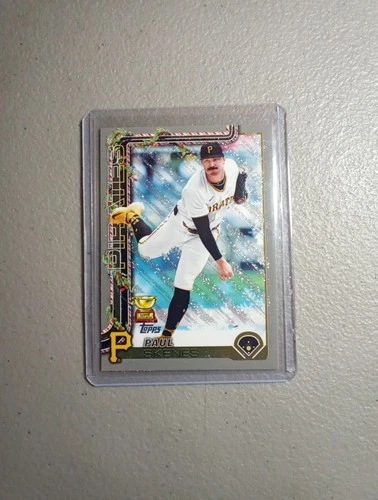 2025 Topps Holiday, Paul Skenes, Card #H70,  Holiday Silver Glitter Parallel
