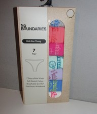 Womens 'Day of the Week' 7 Thong Panties Size Large 12-14 BRAND NEW W TAGS
