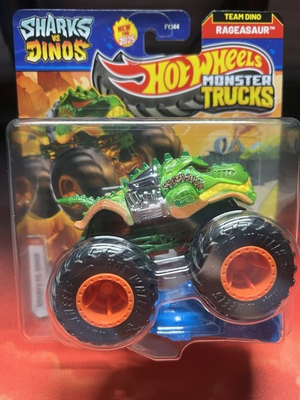#ad Hot Wheels Monster Trucks 2025 Shark vs Dinos : Team Dino Rageasaur Black Tires $14.99