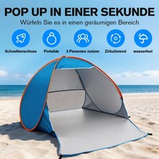Almeja de playa Pop Up tienda de playa protección solar protección contra el viento tienda protección visual XXL
