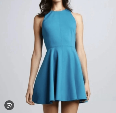 Rebecca Taylor NWT ponte jersey sleeveless fit & flare turquoise dress size  4 | eBay