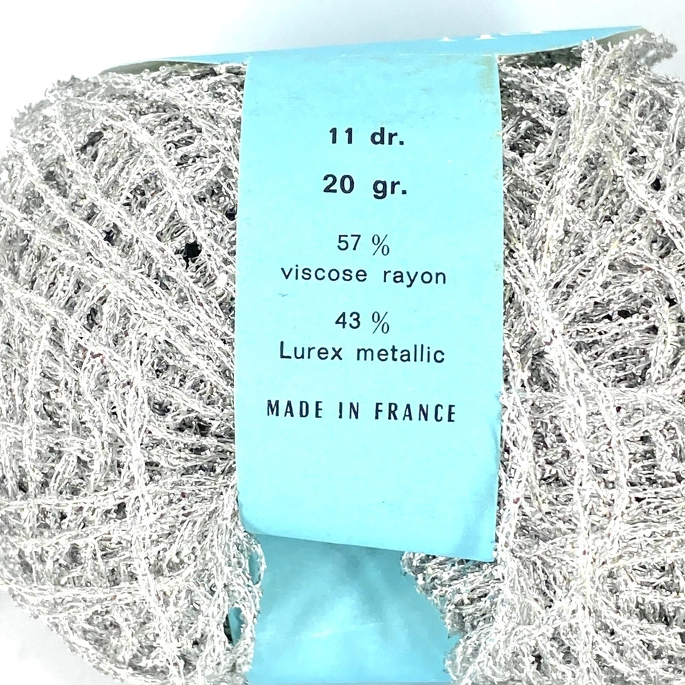 Reynolds Feu d'Artifice Yarn - Silver - 57% Viscose 43% Lurex - 20 gr - France - Image 4 of 4