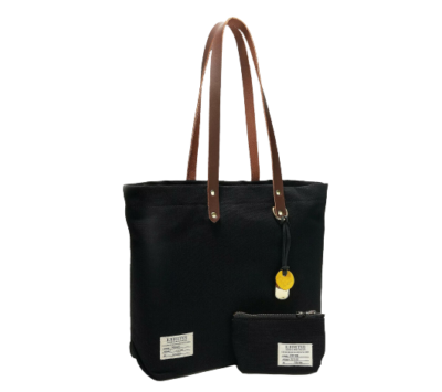 New Riveter Canvas Tote with Zip Pouch Wilson in Black Women's