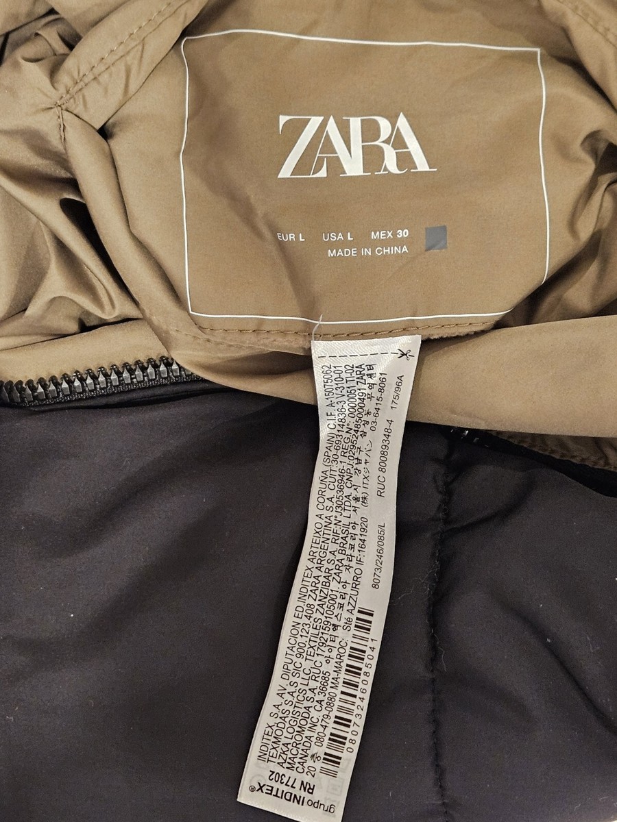 NEW ZARA SIZE LARGE WOMEN'S HOODED PUFFER VEST REVERSIBLE BLACK