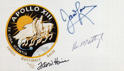 APOLLO 13 JAMES LOVELL / KEN MATTINGLY / FRED W HAISE signiertes Foto 6''x4'' Nachdruck