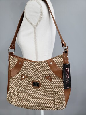 NEW STone Mountain Leather Brown Tan Taupe Purse Shoulder Bag Springfield